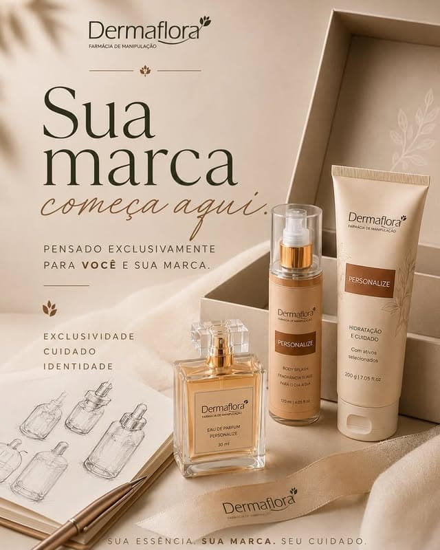 Sua essência merece algo único. Na Dermaflora, acreditamos que personalizar é transformar cuidado em experiências.